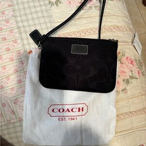 Coach Black Signature Canvas Wristlet